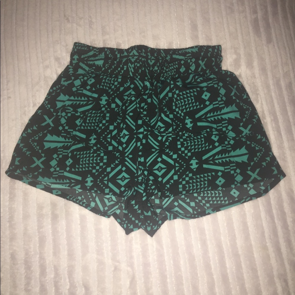 Blue and black shorts